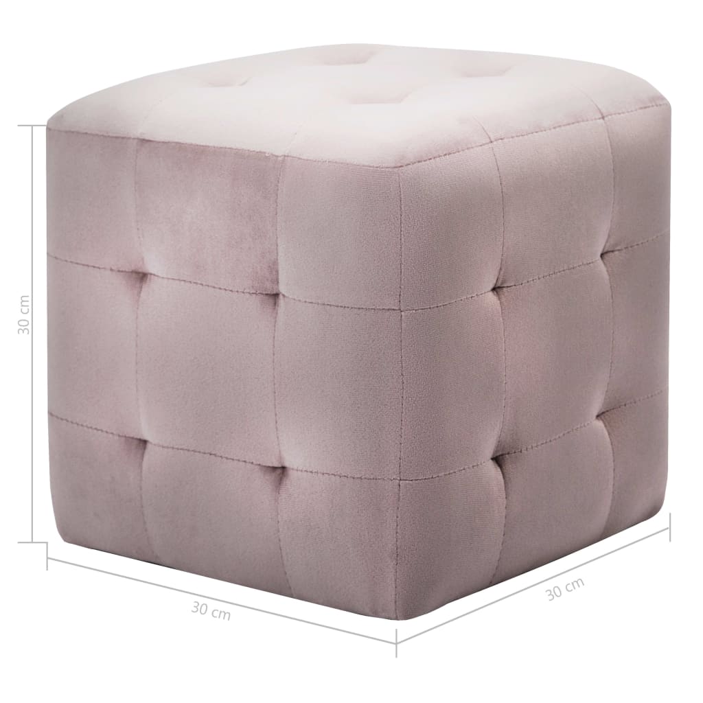 Poef 2 st 30x30x30 cm fluweel roze is nu te koop bij PeponiXL, paradijselijk wonen!