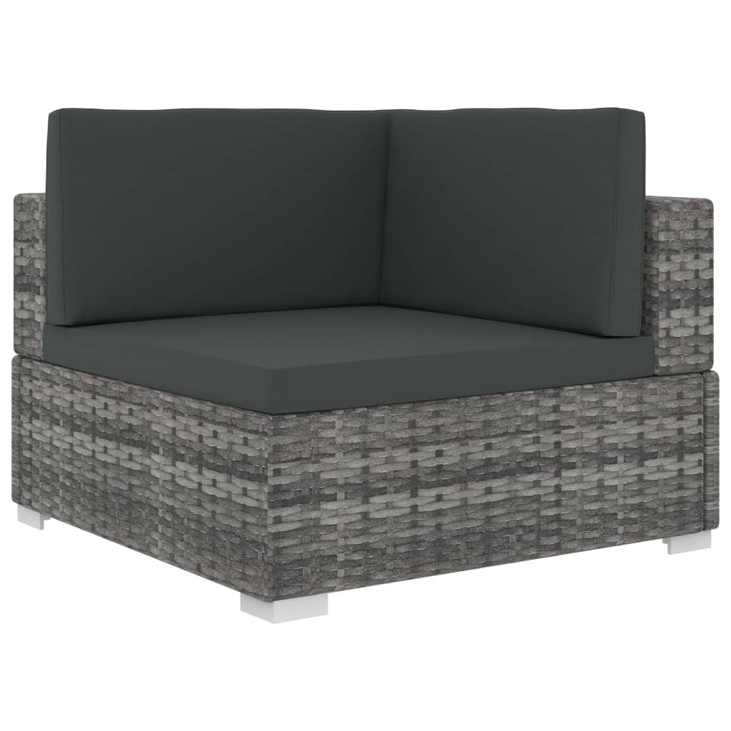 6-delige Loungeset met kussens poly rattan grijs is nu te koop bij PeponiXL, paradijselijk wonen!