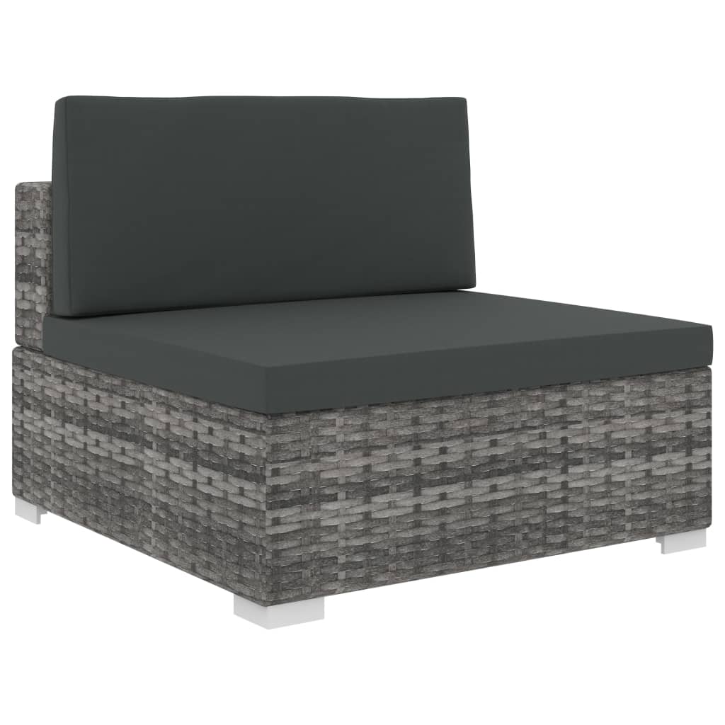 6-delige Loungeset met kussens poly rattan grijs is nu te koop bij PeponiXL, paradijselijk wonen!