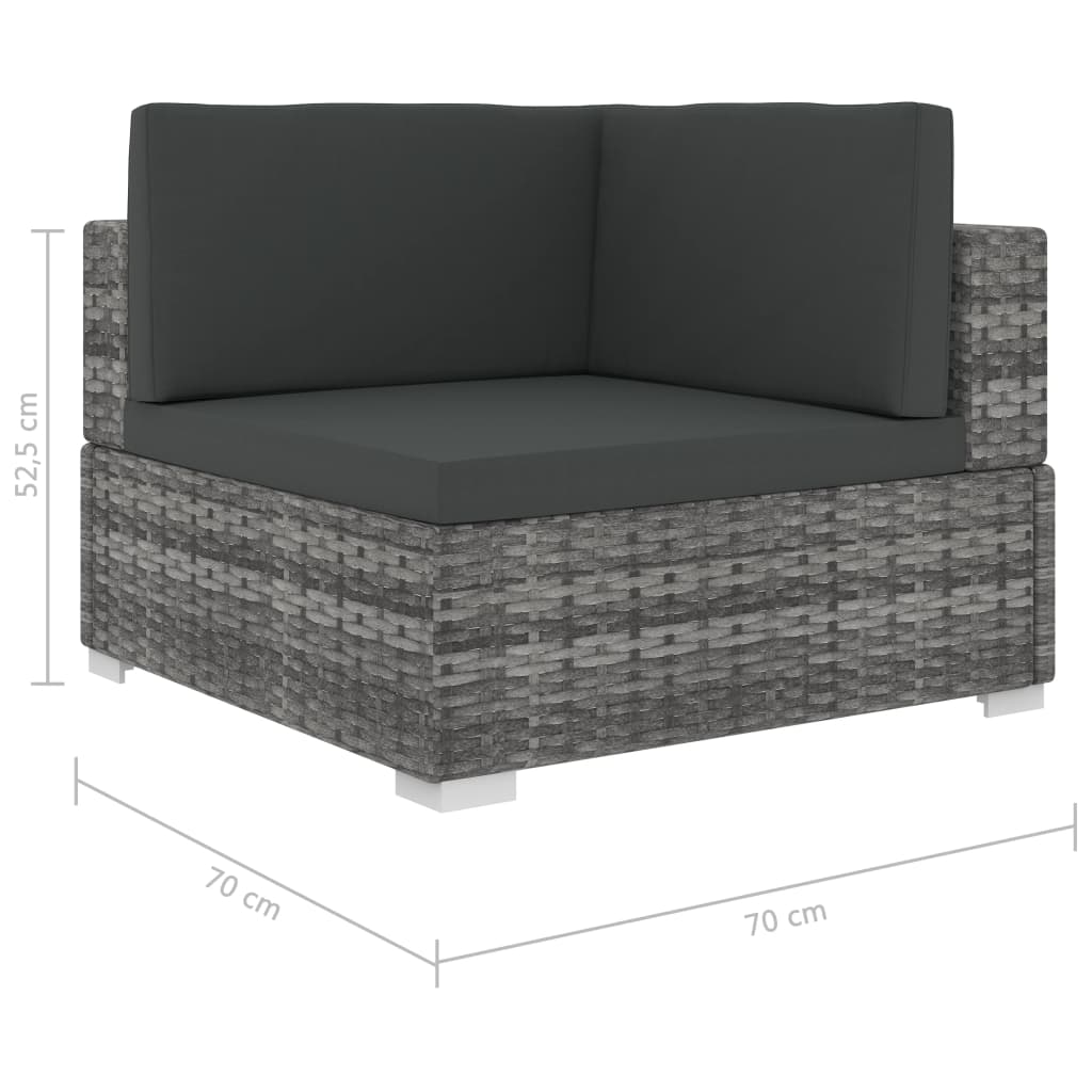 6-delige Loungeset met kussens poly rattan grijs is nu te koop bij PeponiXL, paradijselijk wonen!