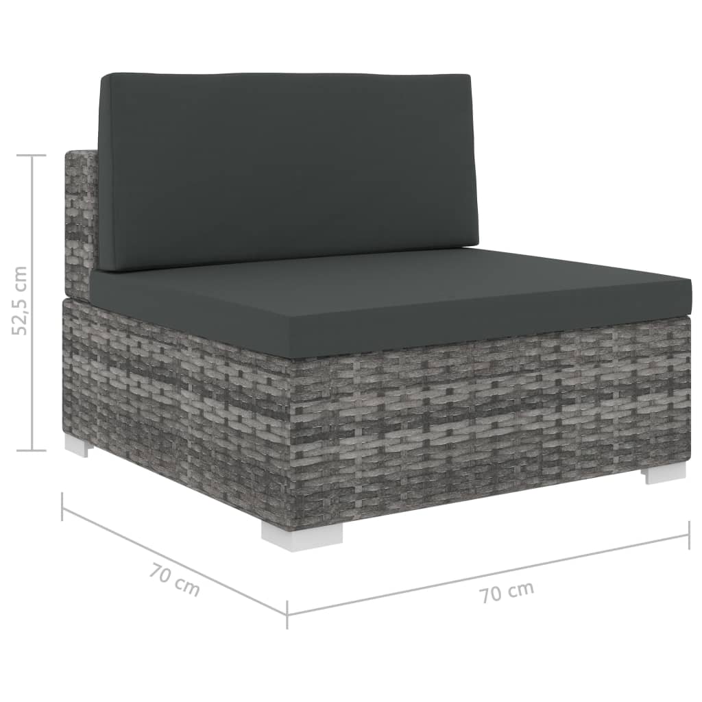 6-delige Loungeset met kussens poly rattan grijs is nu te koop bij PeponiXL, paradijselijk wonen!