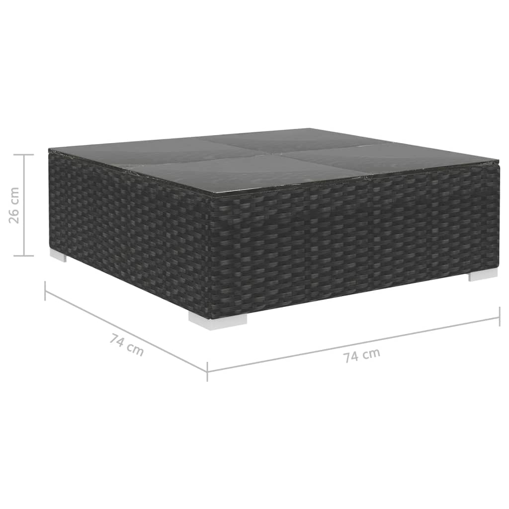 5-delige Loungeset met kussens poly rattan zwart is nu te koop bij PeponiXL, paradijselijk wonen!