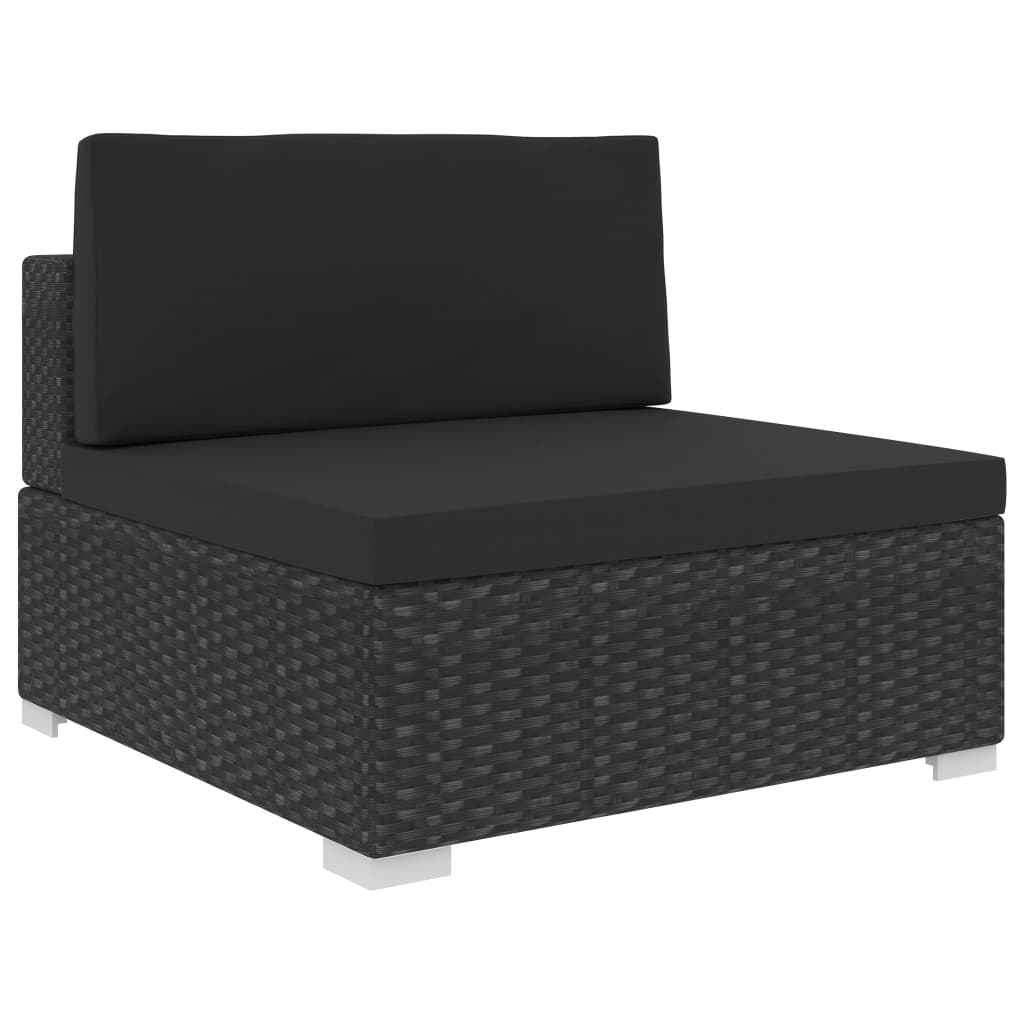 12-delige Loungeset met kussens poly rattan zwart is nu te koop bij PeponiXL, paradijselijk wonen!