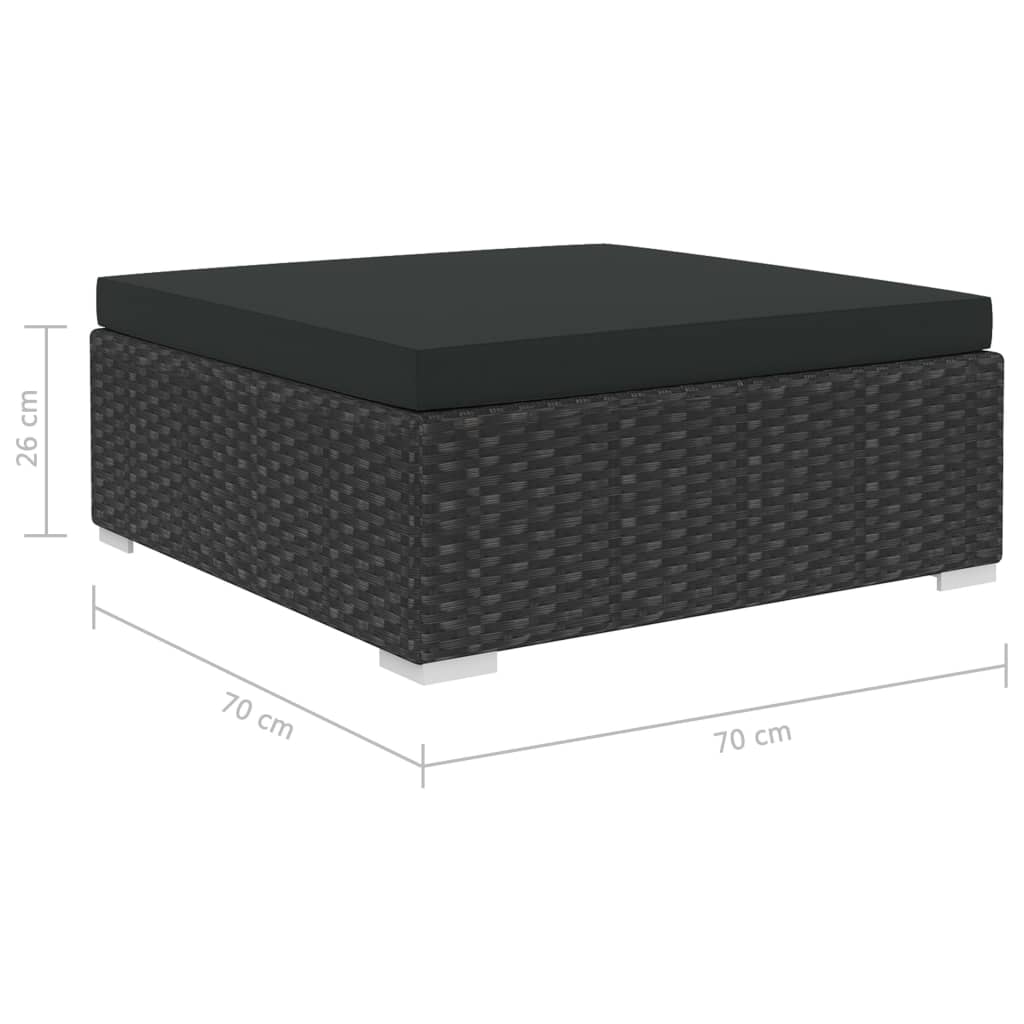 12-delige Loungeset met kussens poly rattan zwart is nu te koop bij PeponiXL, paradijselijk wonen!
