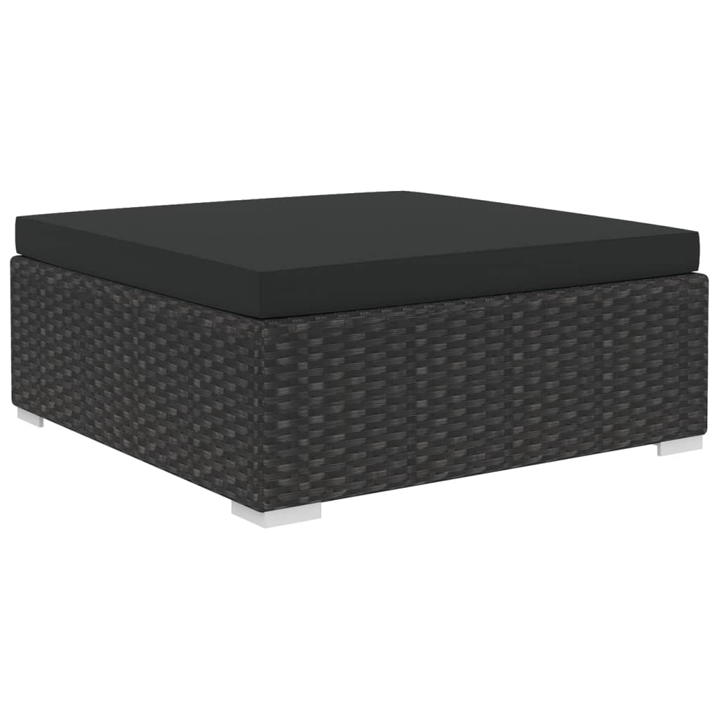 10-delige Loungeset met kussens poly rattan zwart is nu te koop bij PeponiXL, paradijselijk wonen!
