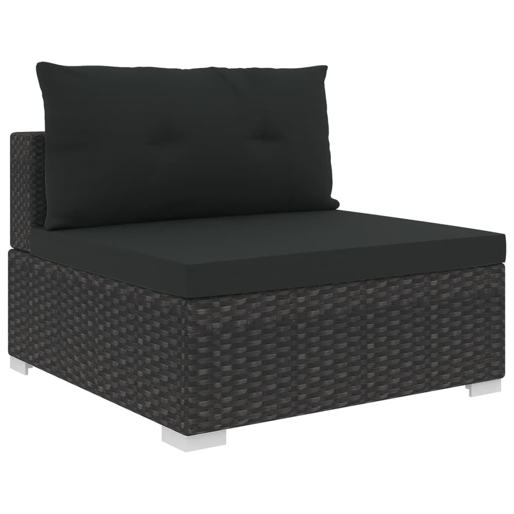 10-delige Loungeset met kussens poly rattan zwart is nu te koop bij PeponiXL, paradijselijk wonen!