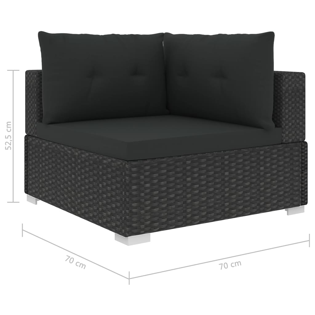 10-delige Loungeset met kussens poly rattan zwart is nu te koop bij PeponiXL, paradijselijk wonen!