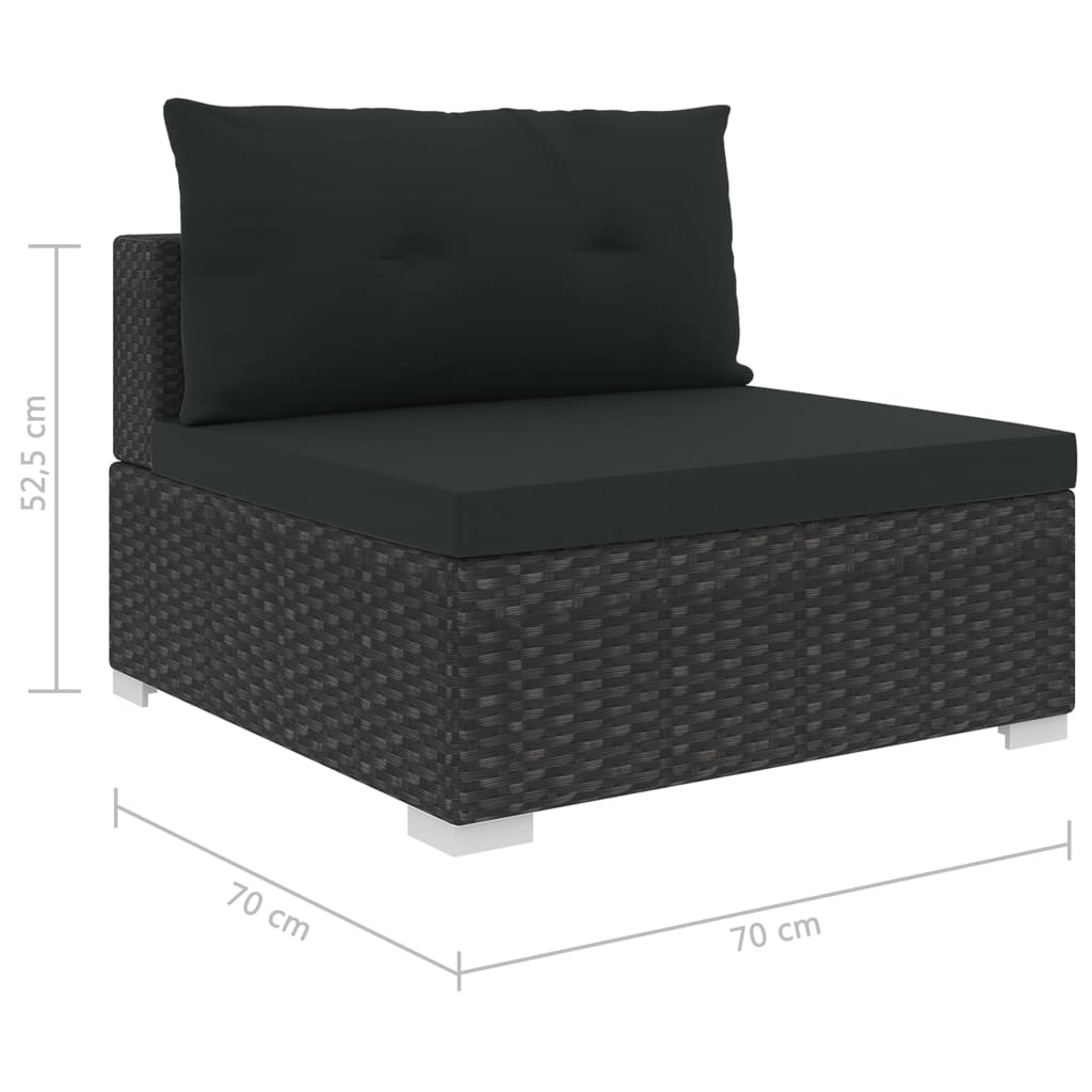 10-delige Loungeset met kussens poly rattan zwart is nu te koop bij PeponiXL, paradijselijk wonen!