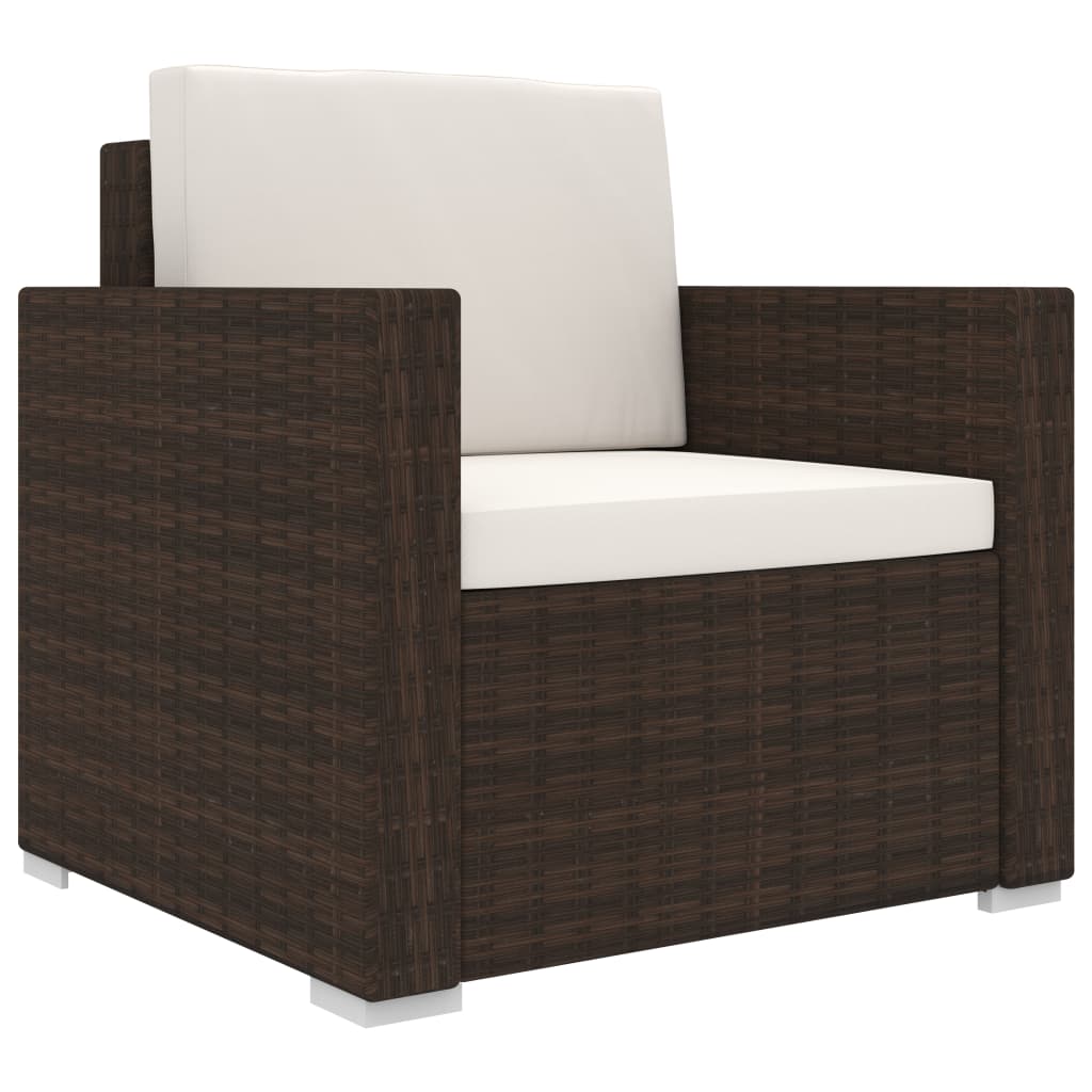 13-delige Loungeset met kussens poly rattan bruin is nu te koop bij PeponiXL, paradijselijk wonen!