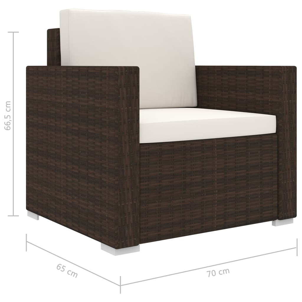 13-delige Loungeset met kussens poly rattan bruin is nu te koop bij PeponiXL, paradijselijk wonen!