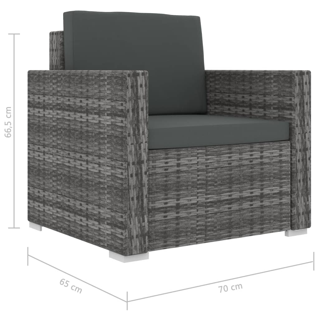 13-delige Loungeset met kussens poly rattan grijs is nu te koop bij PeponiXL, paradijselijk wonen!