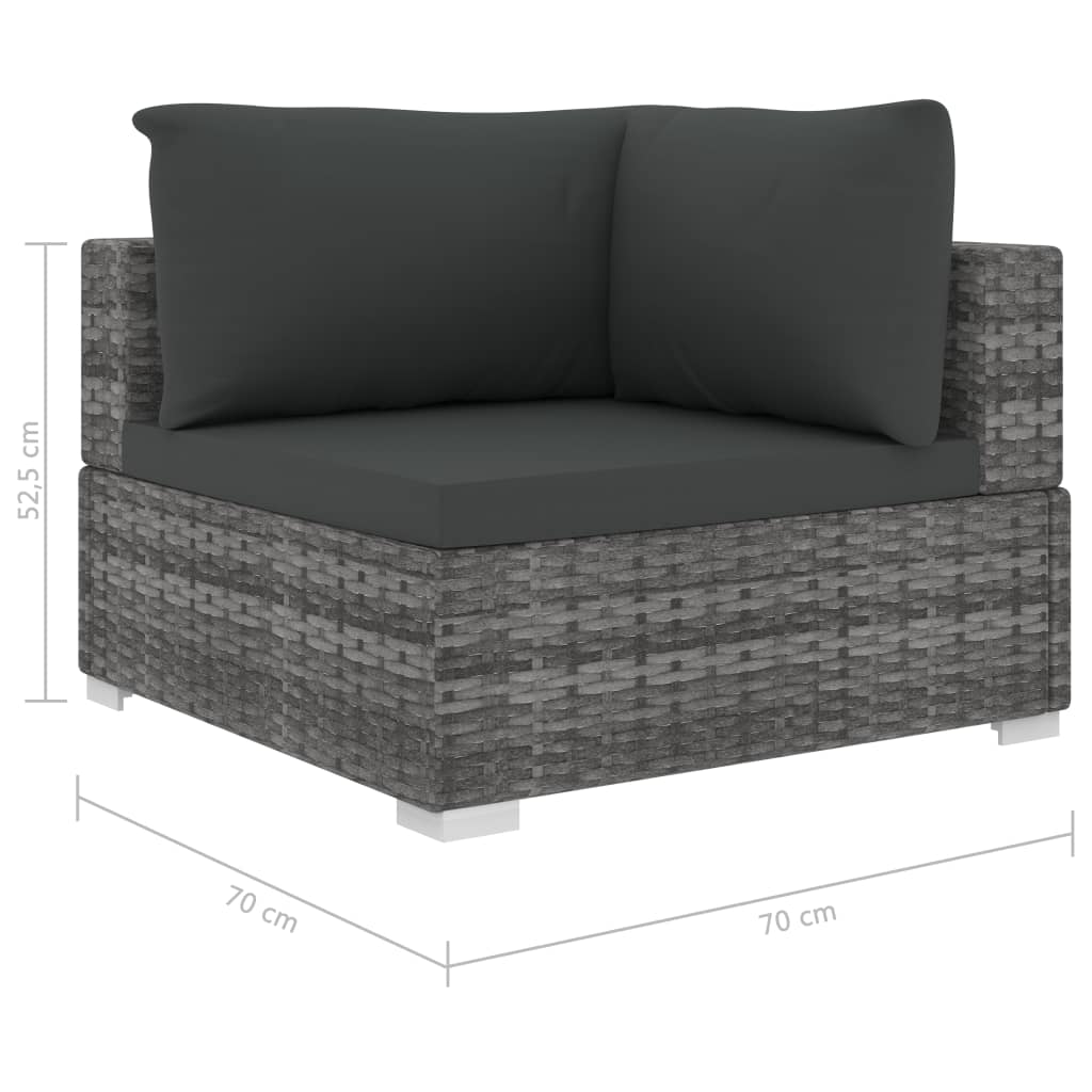 13-delige Loungeset met kussens poly rattan grijs is nu te koop bij PeponiXL, paradijselijk wonen!
