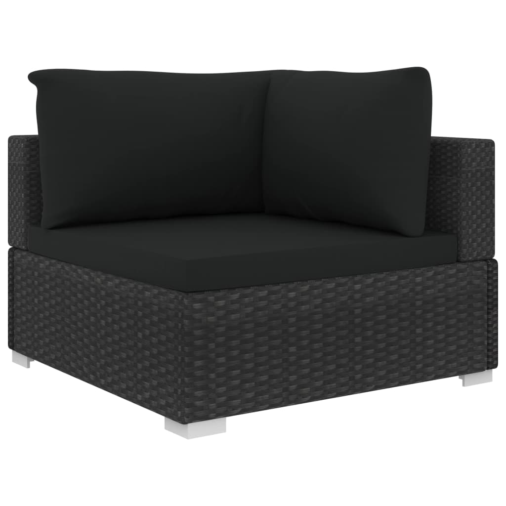 12-delige Loungeset met kussens poly rattan zwart is nu te koop bij PeponiXL, paradijselijk wonen!