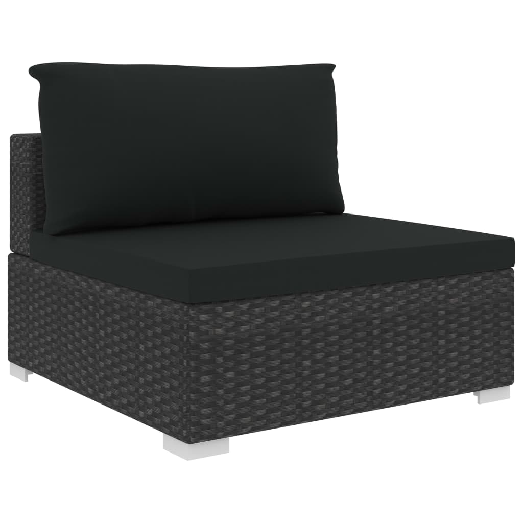 12-delige Loungeset met kussens poly rattan zwart is nu te koop bij PeponiXL, paradijselijk wonen!