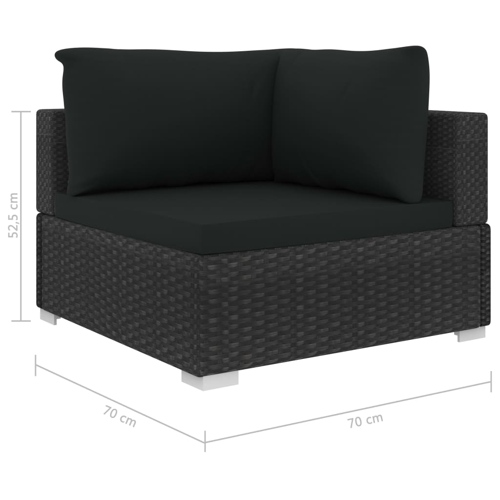 12-delige Loungeset met kussens poly rattan zwart is nu te koop bij PeponiXL, paradijselijk wonen!