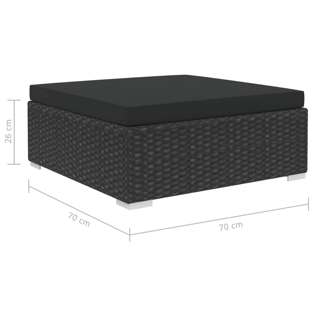 12-delige Loungeset met kussens poly rattan zwart is nu te koop bij PeponiXL, paradijselijk wonen!