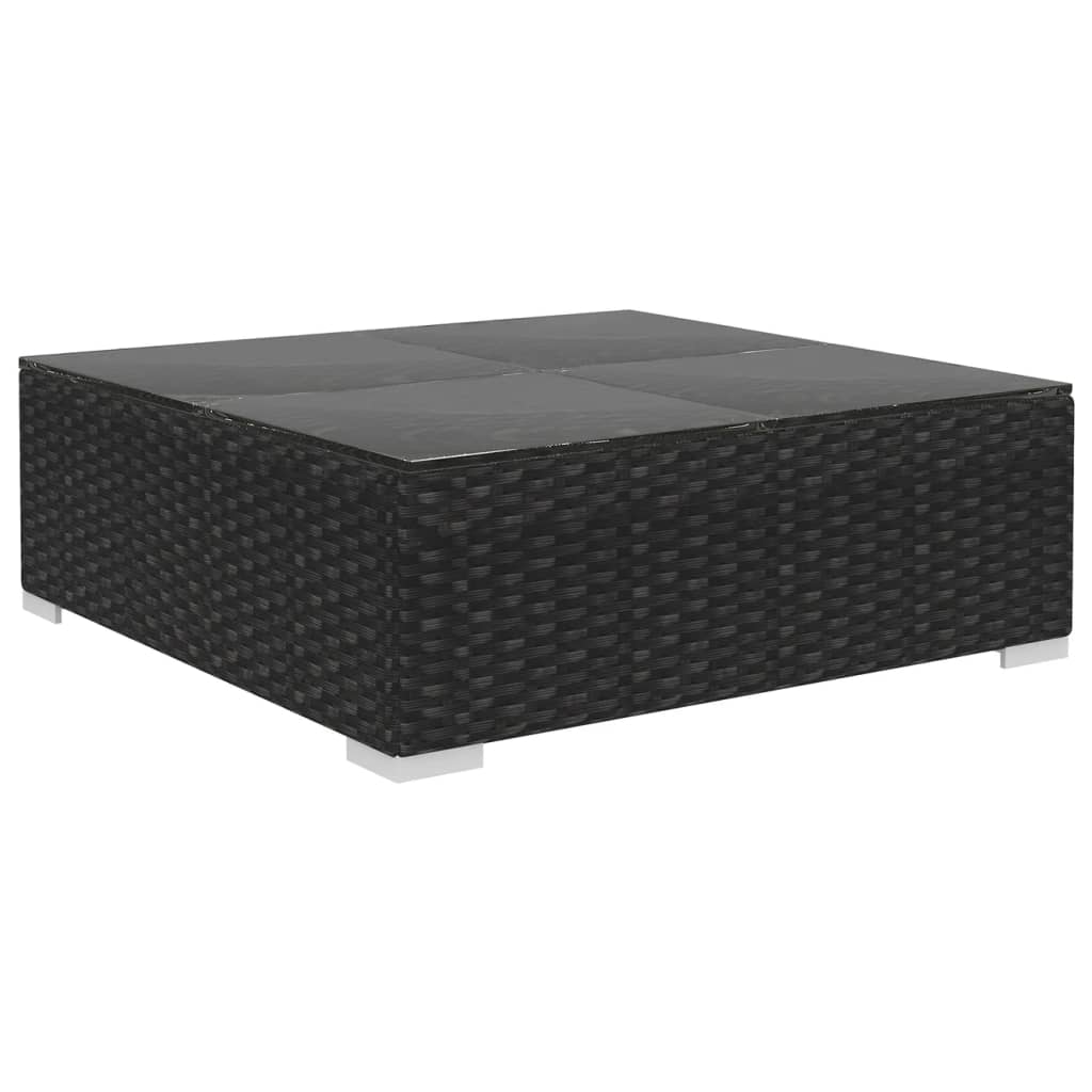 8-delige Loungeset met kussens poly rattan zwart is nu te koop bij PeponiXL, paradijselijk wonen!