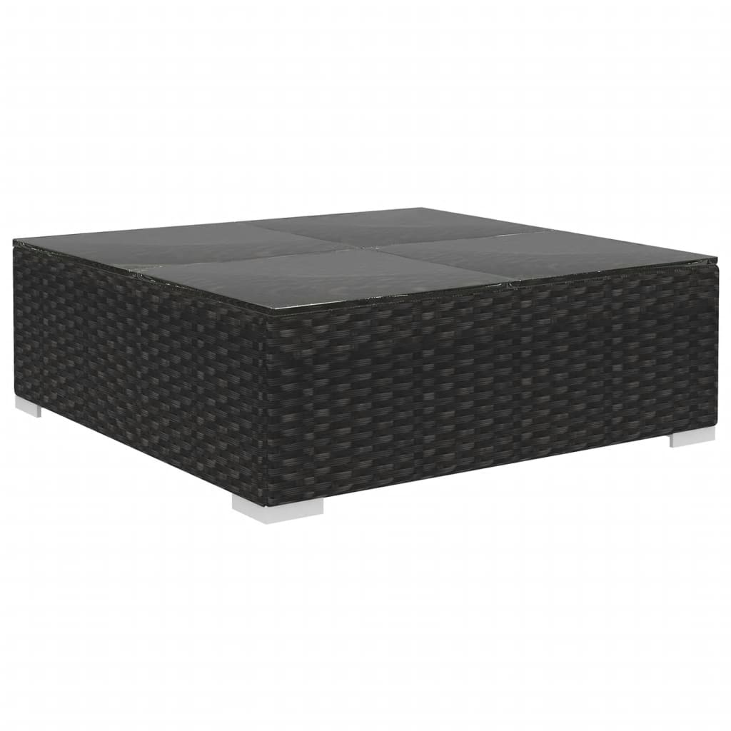 8-delige Loungeset met kussens poly rattan zwart is nu te koop bij PeponiXL, paradijselijk wonen!