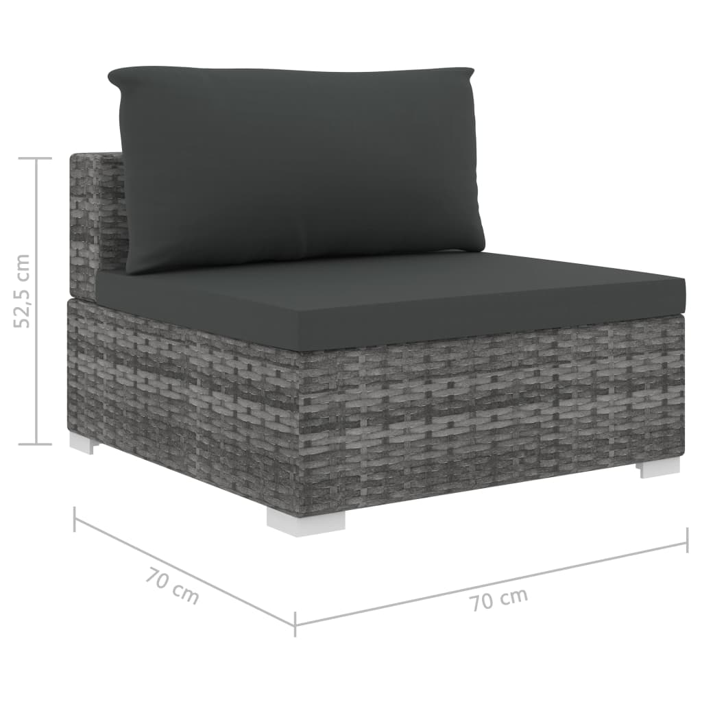 6-delige Loungeset met kussens poly rattan grijs is nu te koop bij PeponiXL, paradijselijk wonen!