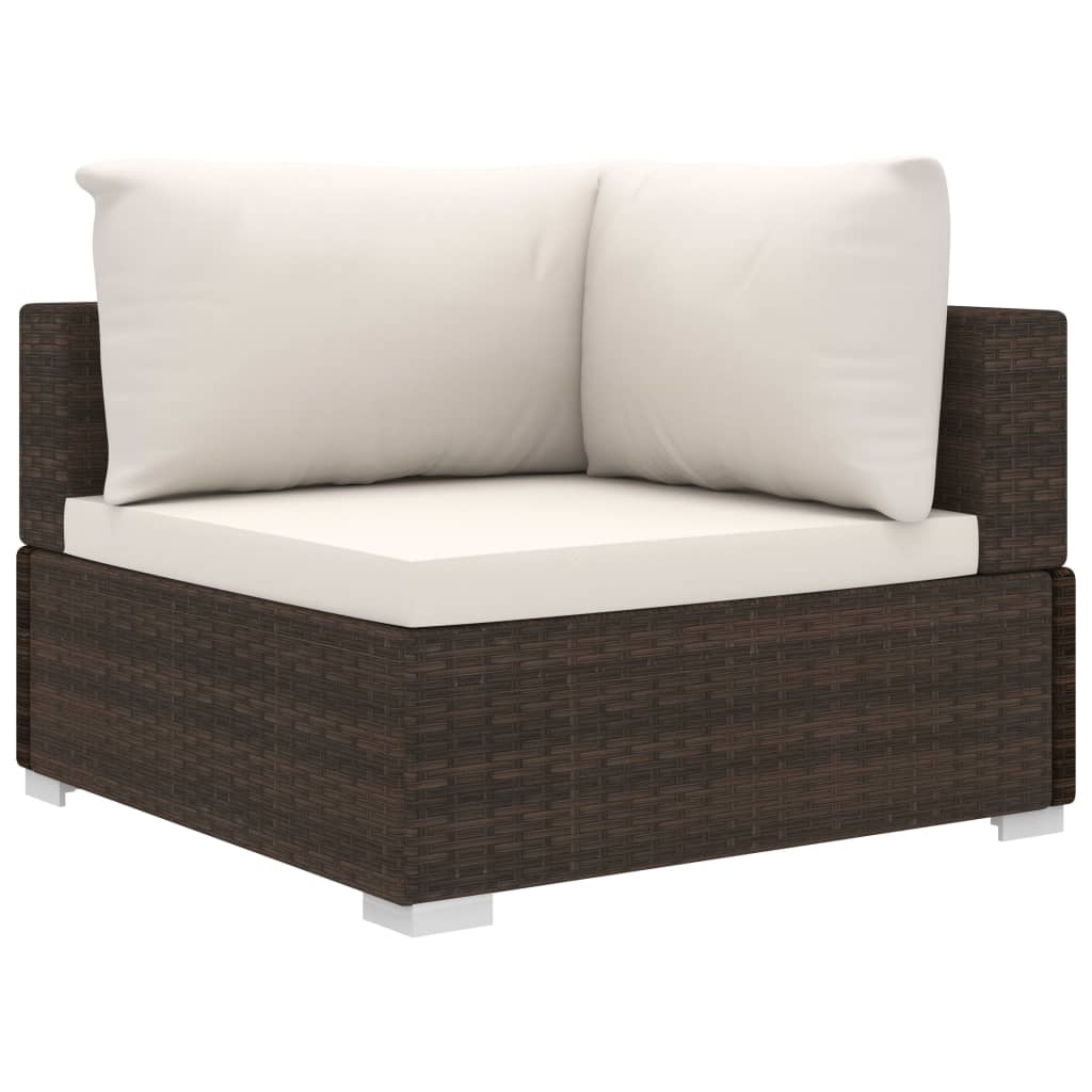 9-delige Loungeset met kussens poly rattan bruin is nu te koop bij PeponiXL, paradijselijk wonen!