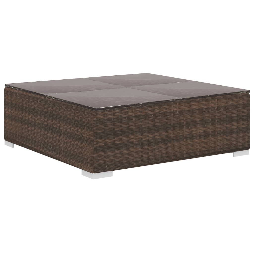 9-delige Loungeset met kussens poly rattan bruin is nu te koop bij PeponiXL, paradijselijk wonen!