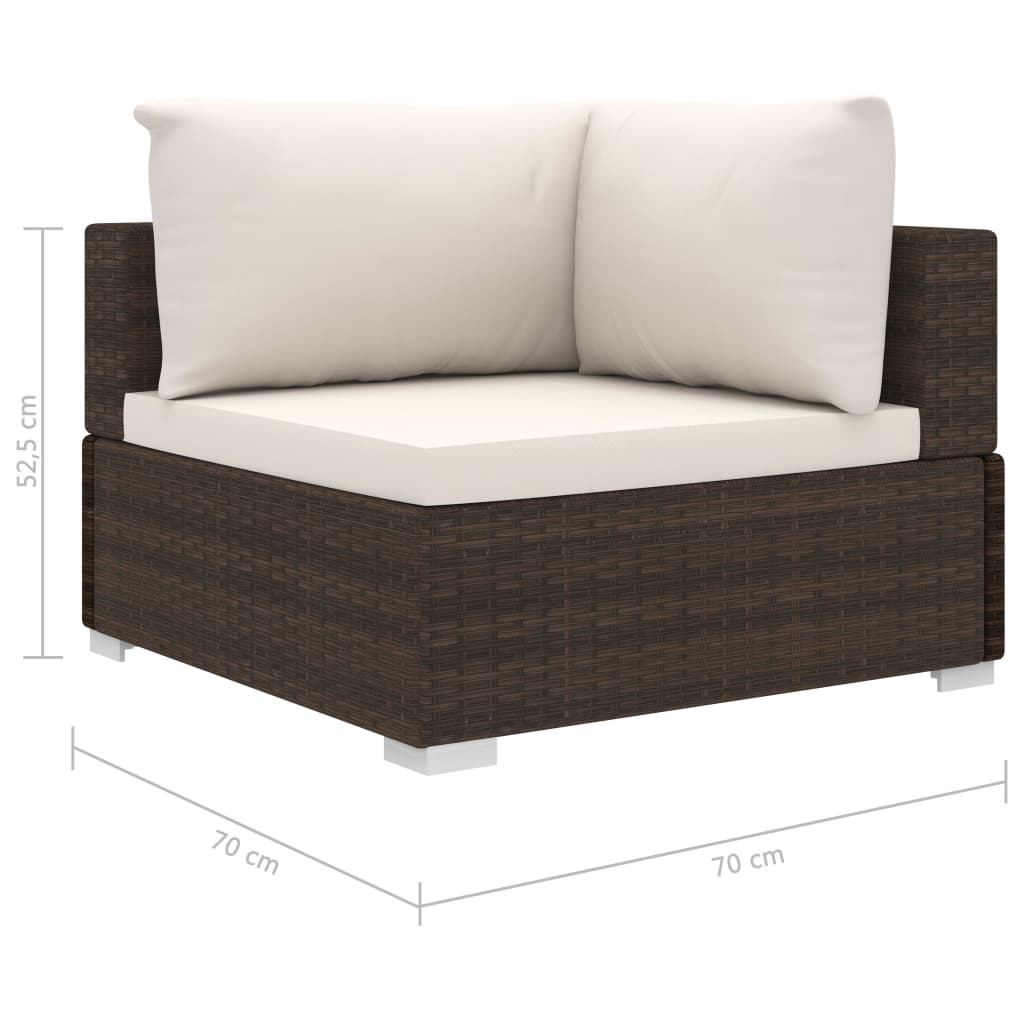 9-delige Loungeset met kussens poly rattan bruin is nu te koop bij PeponiXL, paradijselijk wonen!