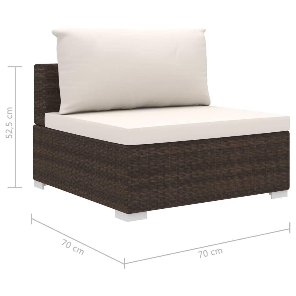 9-delige Loungeset met kussens poly rattan bruin is nu te koop bij PeponiXL, paradijselijk wonen!