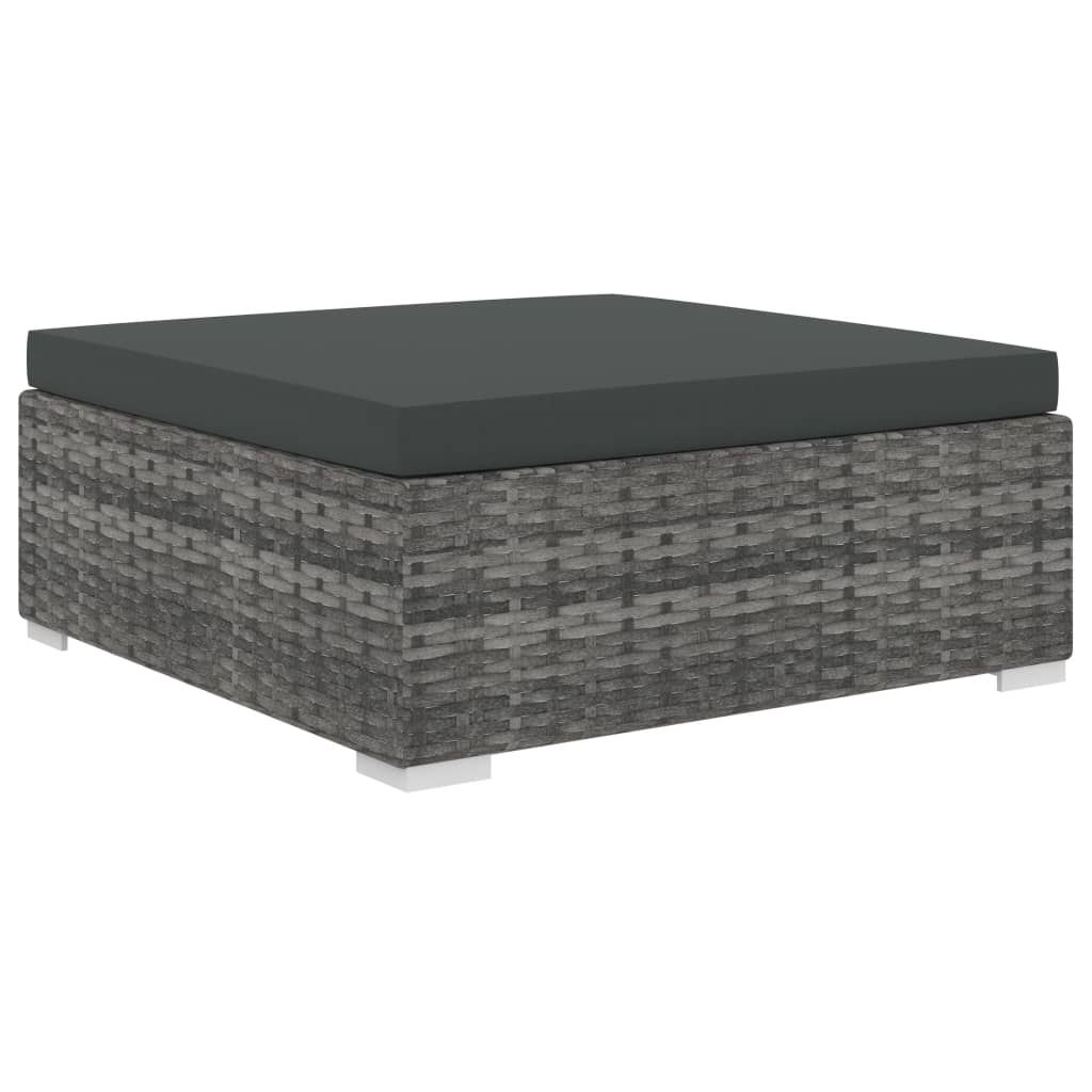 9-delige Loungeset met kussens poly rattan grijs is nu te koop bij PeponiXL, paradijselijk wonen!