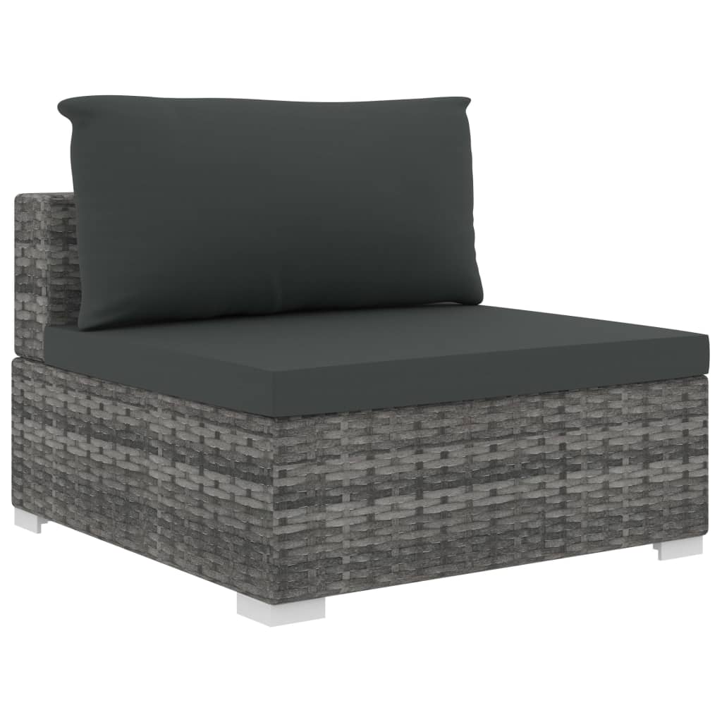 9-delige Loungeset met kussens poly rattan grijs is nu te koop bij PeponiXL, paradijselijk wonen!