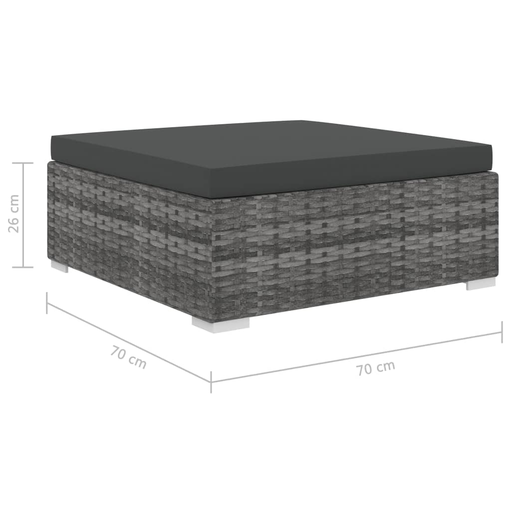 9-delige Loungeset met kussens poly rattan grijs is nu te koop bij PeponiXL, paradijselijk wonen!