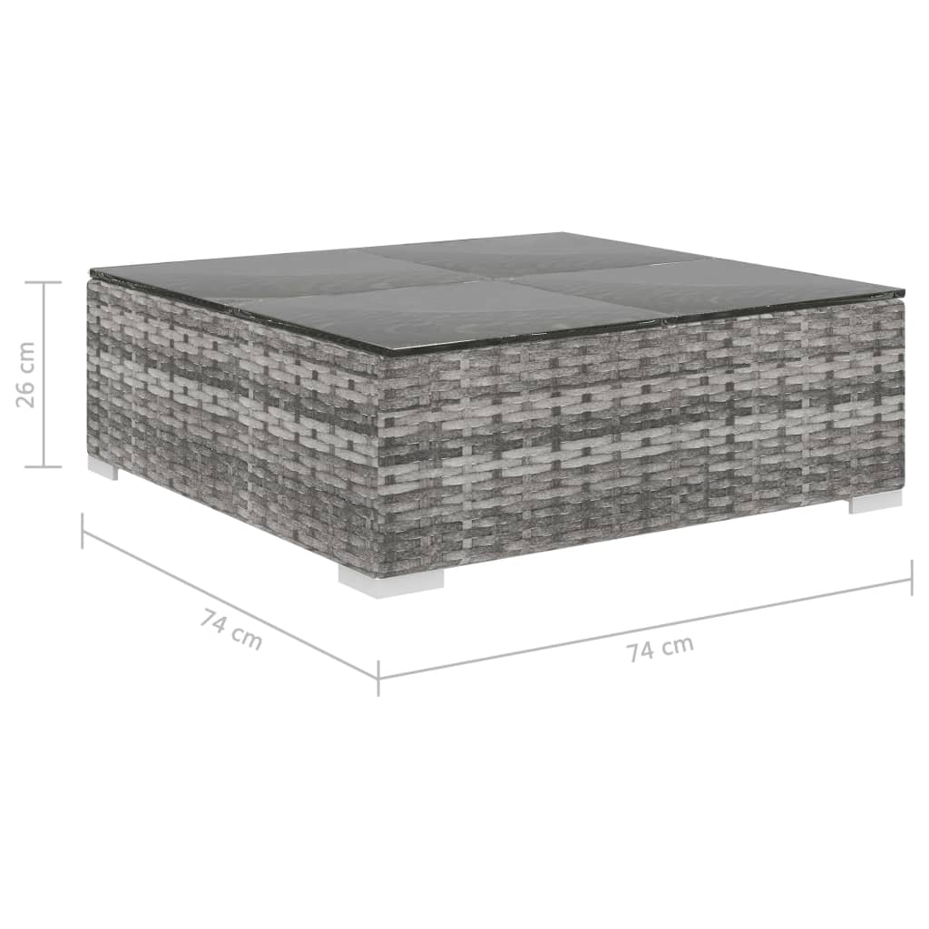 9-delige Loungeset met kussens poly rattan grijs is nu te koop bij PeponiXL, paradijselijk wonen!