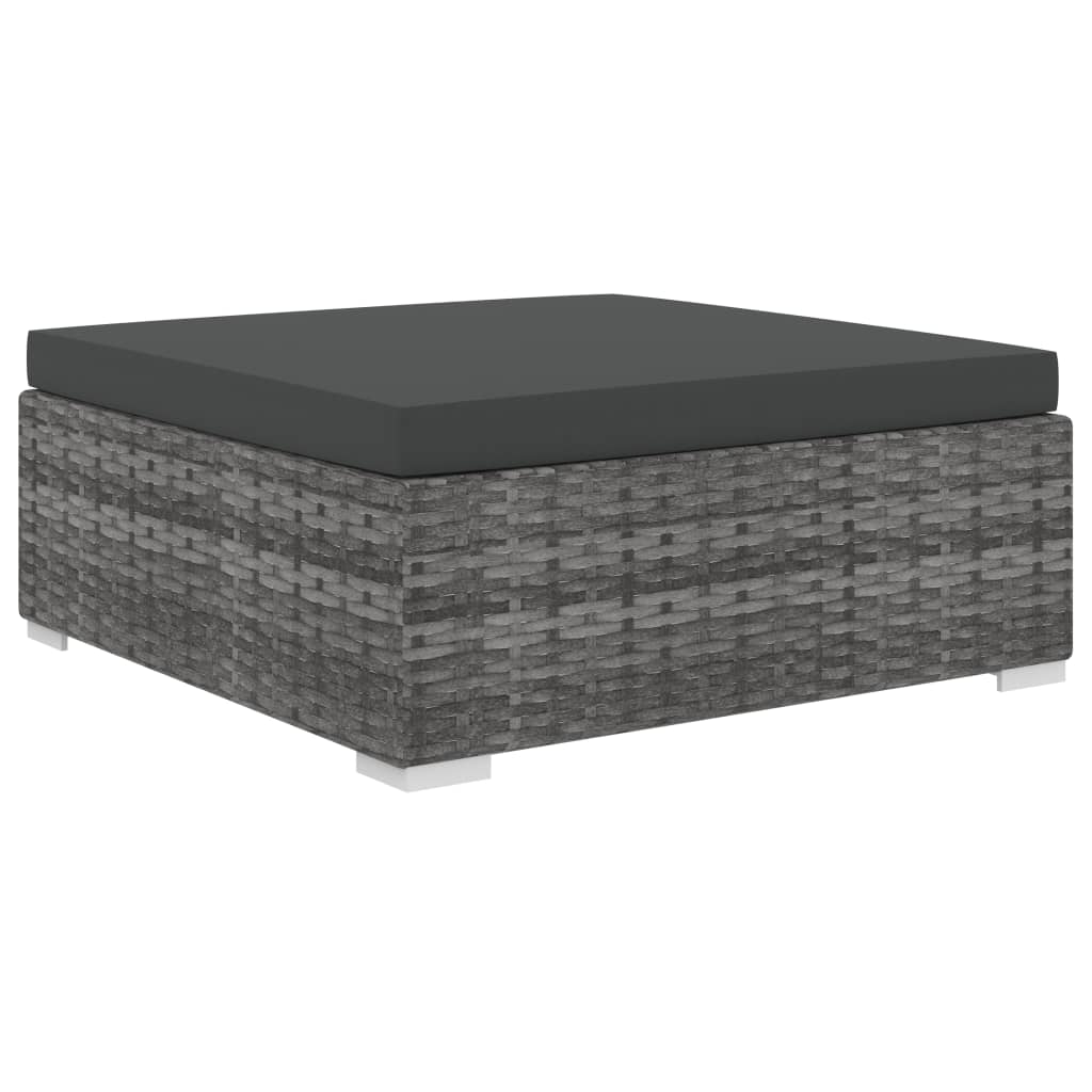 4-delige Loungeset met kussens poly rattan grijs is nu te koop bij PeponiXL, paradijselijk wonen!