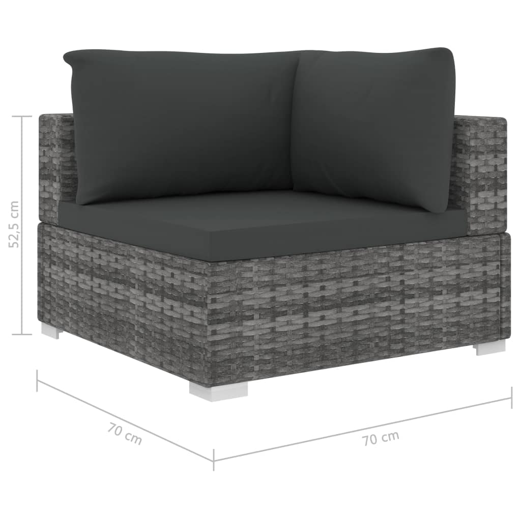 4-delige Loungeset met kussens poly rattan grijs is nu te koop bij PeponiXL, paradijselijk wonen!