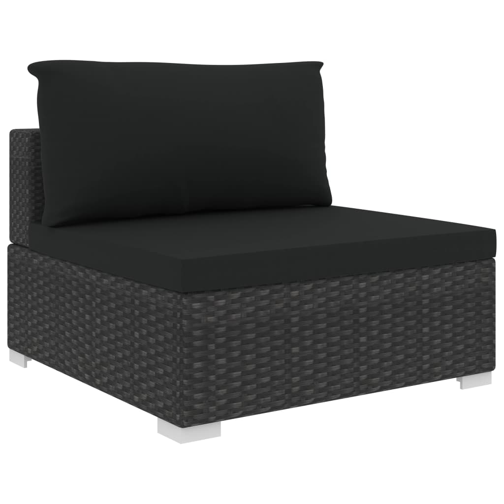 4-delige Loungeset met kussens poly rattan zwart is nu te koop bij PeponiXL, paradijselijk wonen!