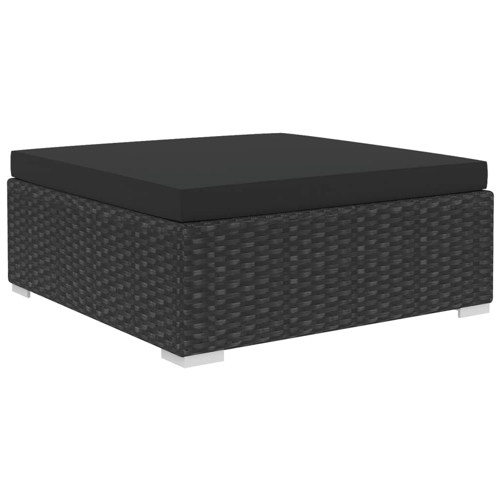 4-delige Loungeset met kussens poly rattan zwart is nu te koop bij PeponiXL, paradijselijk wonen!
