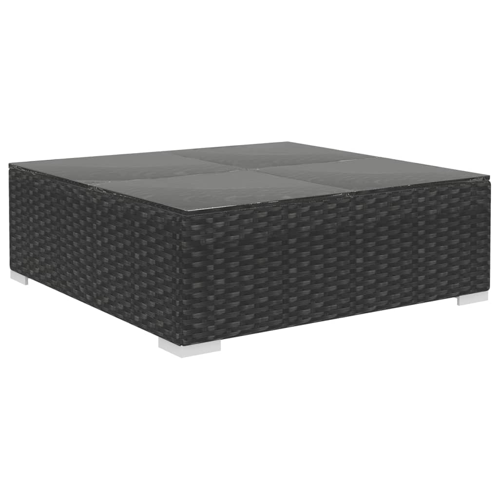4-delige Loungeset met kussens poly rattan zwart is nu te koop bij PeponiXL, paradijselijk wonen!