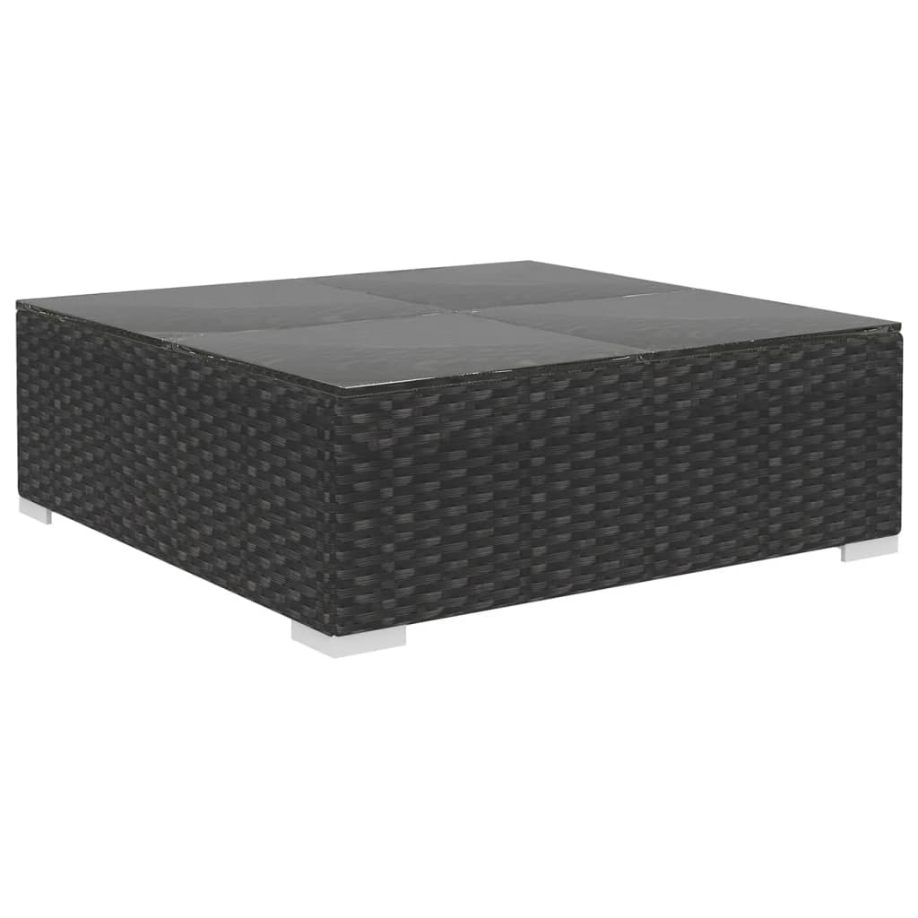 5-delige Loungeset met kussens poly rattan zwart is nu te koop bij PeponiXL, paradijselijk wonen!
