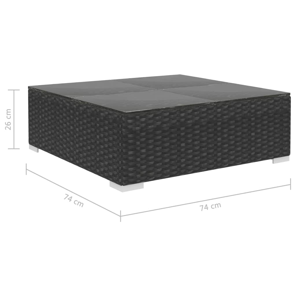 5-delige Loungeset met kussens poly rattan zwart is nu te koop bij PeponiXL, paradijselijk wonen!