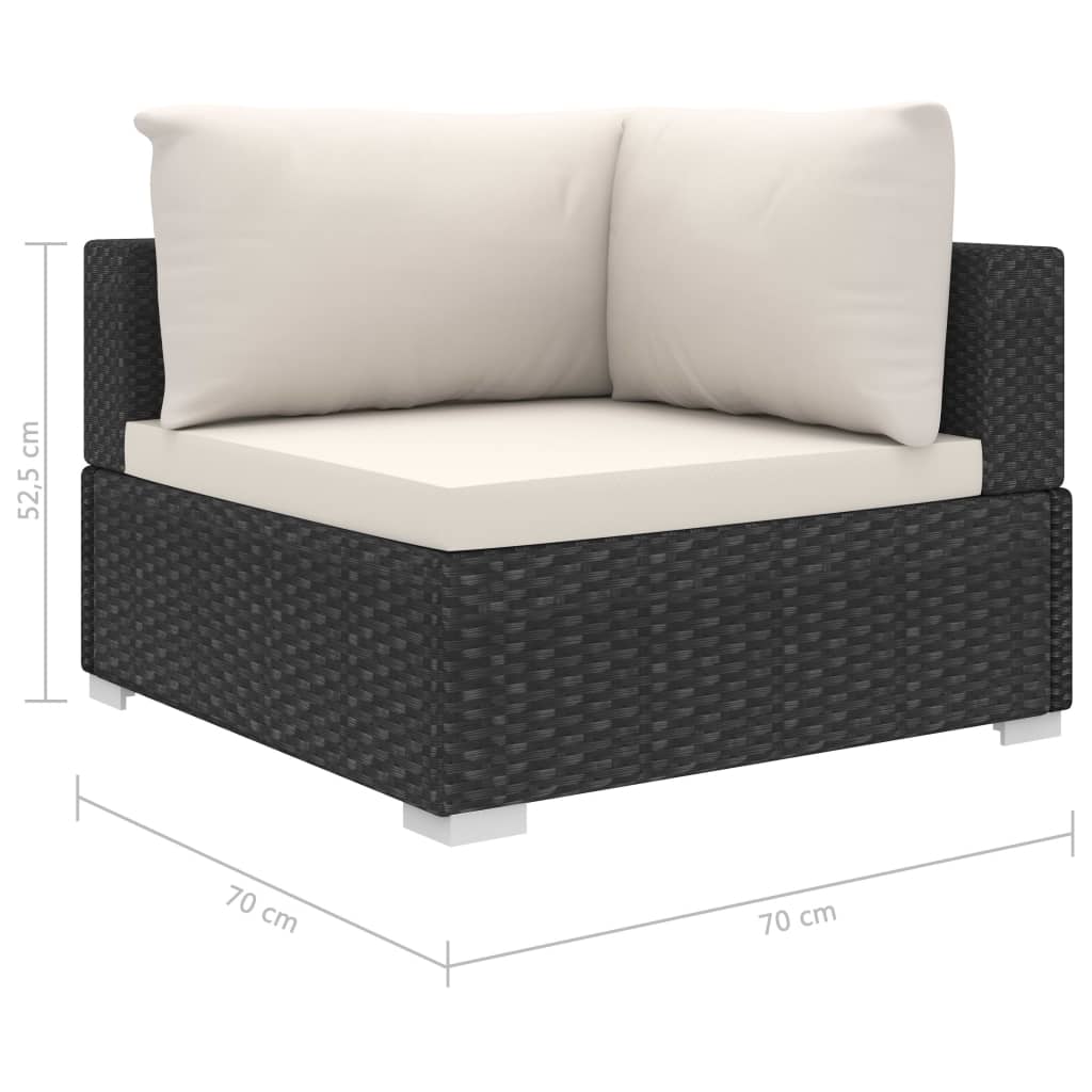 9-delige Loungeset met kussens poly rattan zwart is nu te koop bij PeponiXL, paradijselijk wonen!