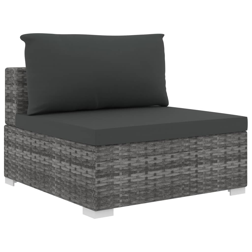 9-delige Loungeset met kussens poly rattan grijs is nu te koop bij PeponiXL, paradijselijk wonen!