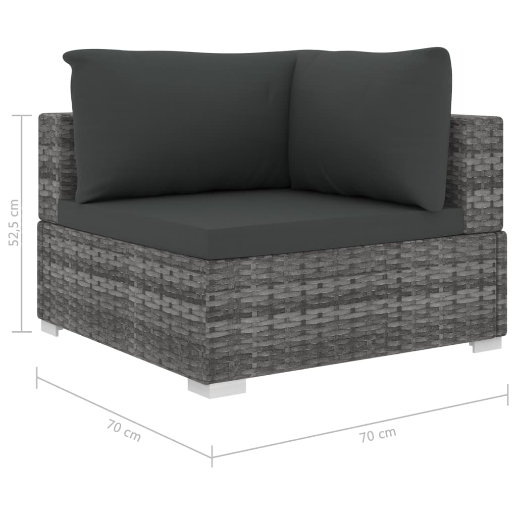 9-delige Loungeset met kussens poly rattan grijs is nu te koop bij PeponiXL, paradijselijk wonen!