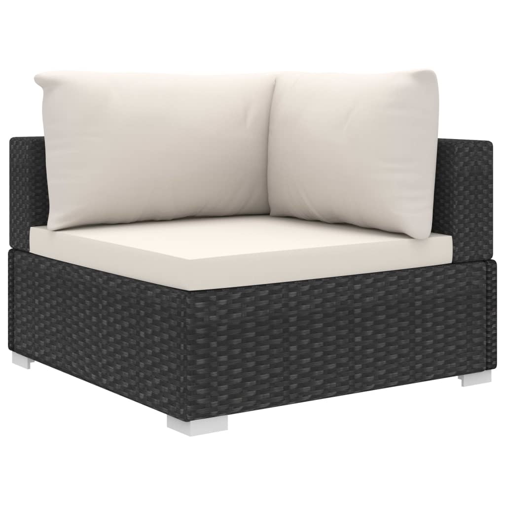 11-delige Loungeset met kussens poly rattan zwart is nu te koop bij PeponiXL, paradijselijk wonen!