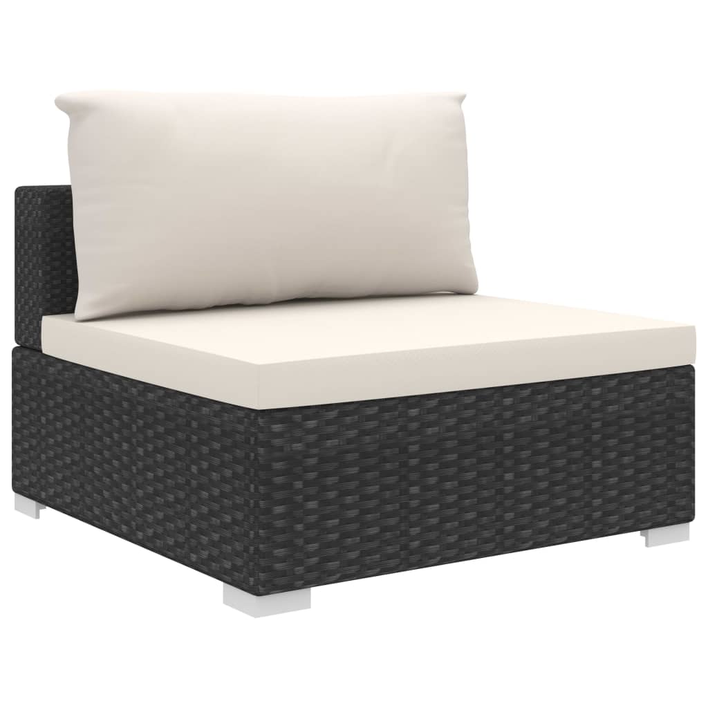 11-delige Loungeset met kussens poly rattan zwart is nu te koop bij PeponiXL, paradijselijk wonen!