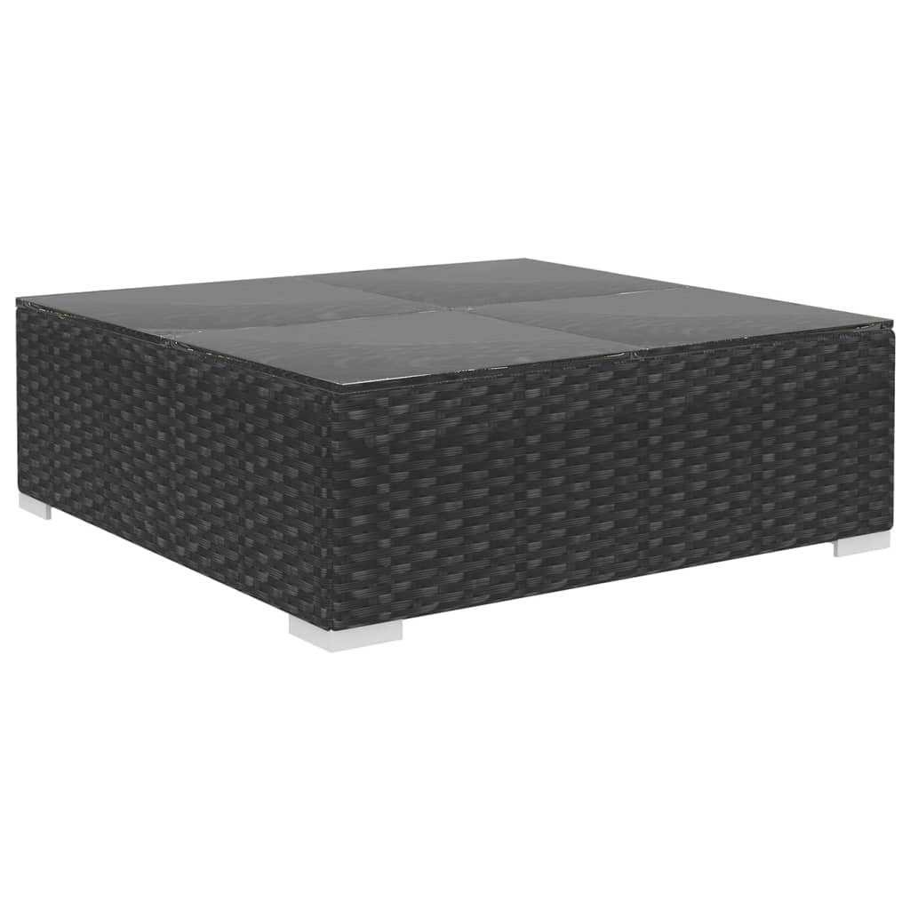 11-delige Loungeset met kussens poly rattan zwart is nu te koop bij PeponiXL, paradijselijk wonen!