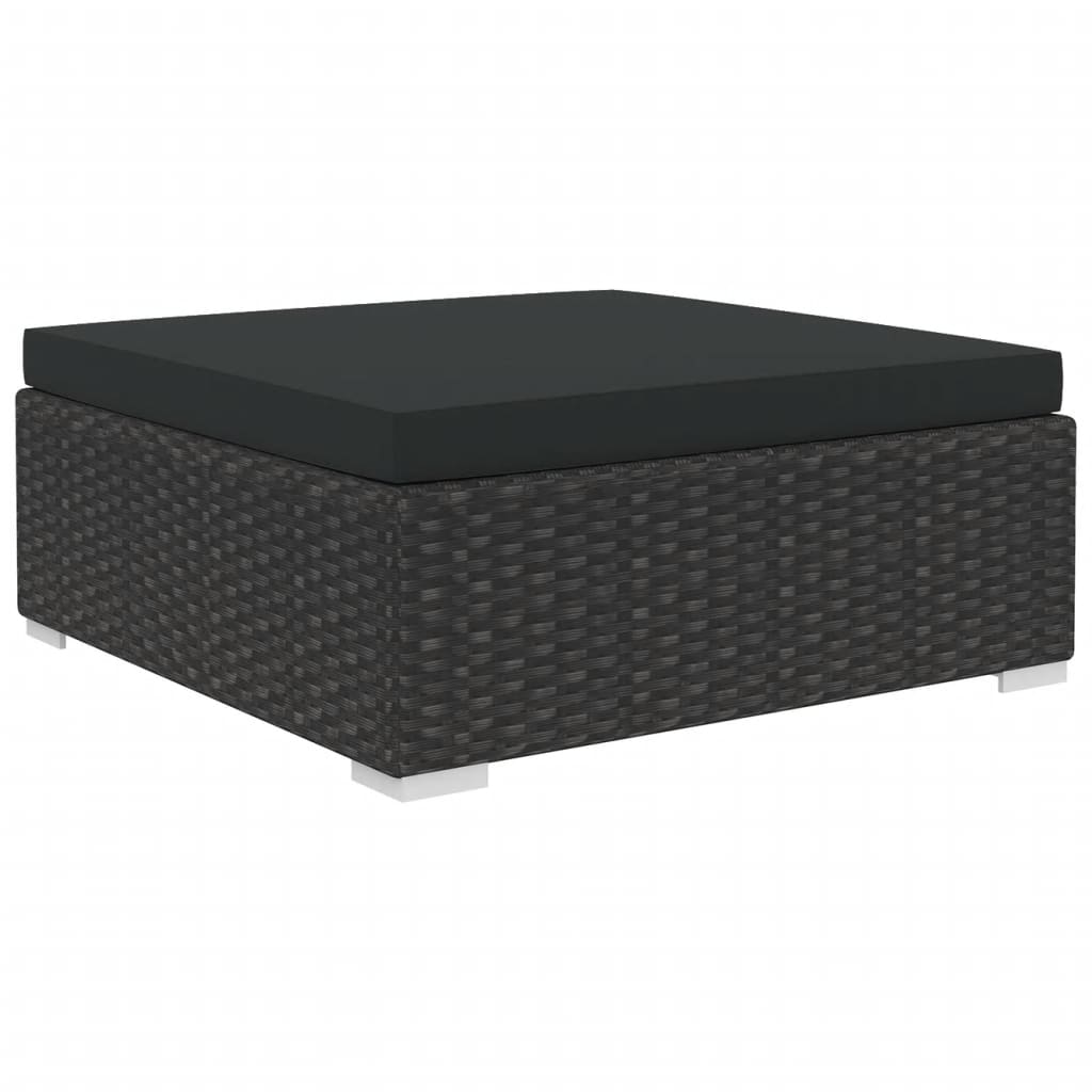 11-delige Loungeset met kussens poly rattan zwart is nu te koop bij PeponiXL, paradijselijk wonen!
