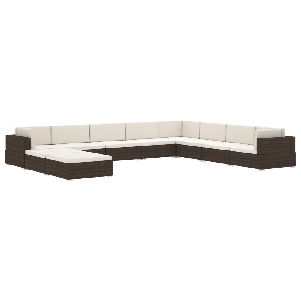Hoekbank 1 st met kussens poly rattan zwart is nu te koop bij PeponiXL, paradijselijk wonen!