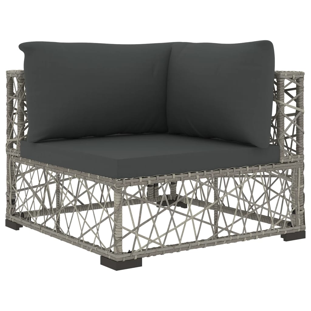 6-delige Loungeset met kussens poly rattan grijs is nu te koop bij PeponiXL, paradijselijk wonen!