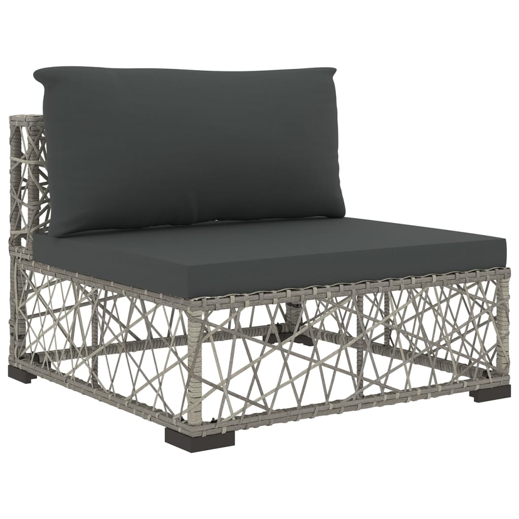 6-delige Loungeset met kussens poly rattan grijs is nu te koop bij PeponiXL, paradijselijk wonen!