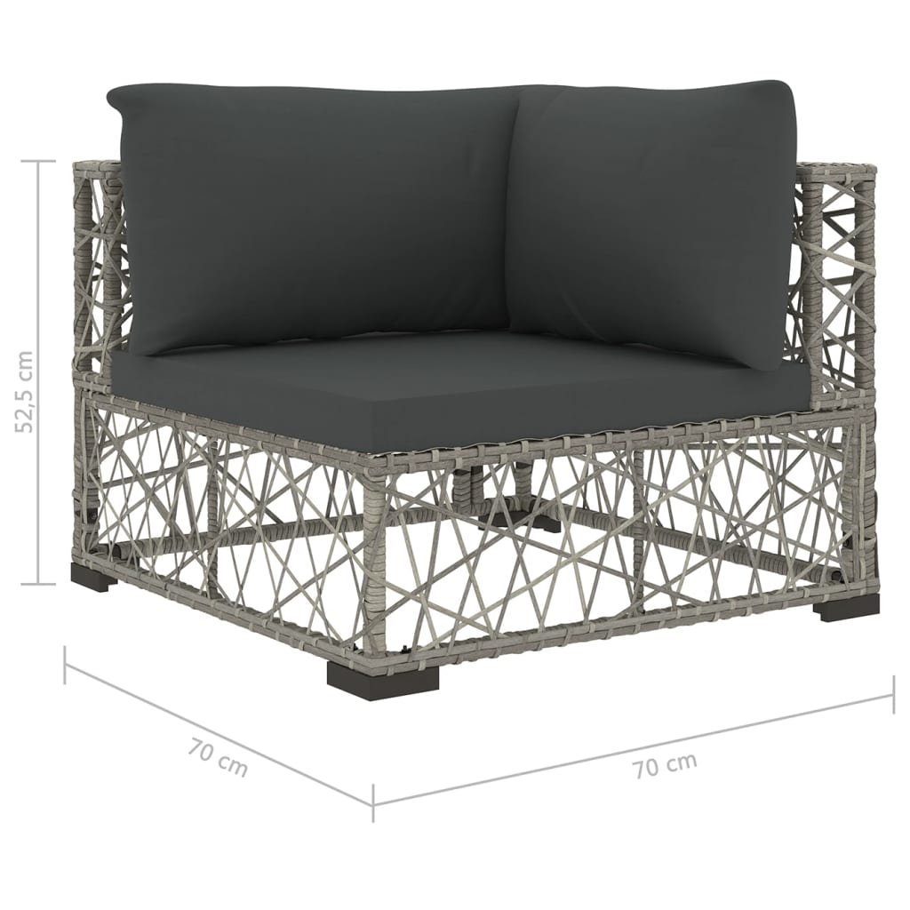 6-delige Loungeset met kussens poly rattan grijs is nu te koop bij PeponiXL, paradijselijk wonen!