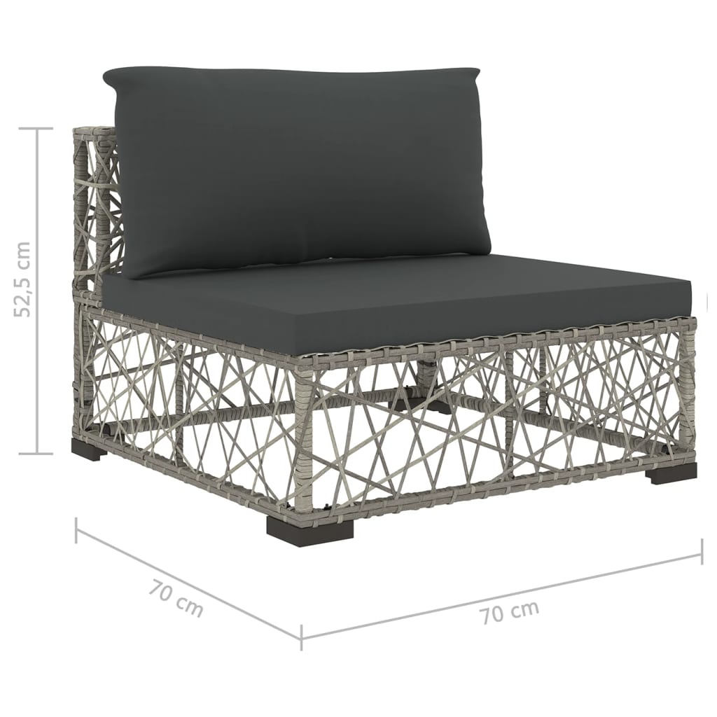 6-delige Loungeset met kussens poly rattan grijs is nu te koop bij PeponiXL, paradijselijk wonen!